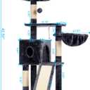 Hey-brother Cat Tree, 42.5-Inches Cat Tower for Indoor Cats, Plush Multi-Level Kitten Cat Condo with Scratching Post, Ramp, Basket, Spacious Cat Cave, Hanging Ball, Smoky Gray MPJ007SG