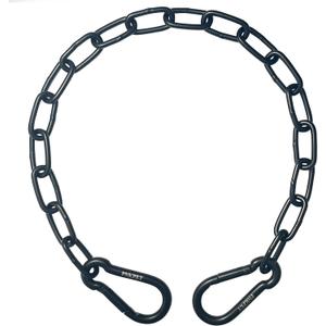 304 Stainless Steel Gate Chain 550lbs Capacity - 32" x 5/32" with M7 Carabiners, Chain Link Gate Latch for Outdoor Fence Livestock,Safety Hanging Metal Chain with 2 Carabiners, Black (4mm)