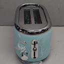 Mueller Retro Toaster 2 Slice with 7 Browning Levels and 3 Functions: Reheat, Defrost & Cancel, Stainless Steel Features, Removable Crumb Tray, Under Base Cord Storage, Turquoise
