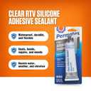 2 x Permatex 80050 Clear RTV Silicone Adhesive Sealant, 3 oz (EXP 12/01/27)