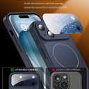 TOBOVON for iPhone 15 Case with Camera Lens Protector, Compatible with MagSafe, Slim Matte Magnetic Shockproof Phone Cover for iPhone 15, Blue