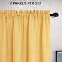 Yellow Gold Linen Curtains 84 Inch Length for Living Room 2 Panels Rod Pocket Drapes Light Filtering Semi Sheer Mustard Golden Yellow Curtain for Bedroom Fall Autumn Decor 52x84 Long Sunflower Colored