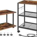 HOOBRO Industrial Printer Stand, 3-Tier Mobile Printer Table, Rolling Cart, Home Printer Stands, for Office, Living Room BF22UPS01-BF42PS01