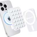 PKYAA Anteel Magnetic Suction Phone Mount for MagSafe Case, Silicone Grip Secure Mirror Shower Phone Holder for iPhone 12/ 13/ 14/ 15/ 16, Hands-Free Selfie/ Video for TikTok Creator/ Influencer (White)