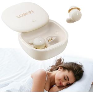 LOBKIN Sleep Earbuds,Wireless Bluetooth 6.0 Noise Blocking Sleeping Headphones,Sleep Earphones for Side Sleepers in Ear Soft Mini Invisible Buds Comfort Fit for Sleeping Working