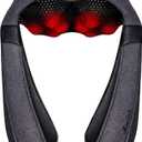 Mirakel Shiatsu Neck & Back Massager with Heat - Deep Tissue Neck, Back & Shoulder Pain Relief - Ergonomic Design Shoulder Massager, Electric Kneading Whole Body Massage Pillow Gifts for Women, Men (Gray)