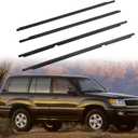 Car Outer Door Window Moulding Trim Weatherstrip Seal Belt Compatible with Toyota Lexus Vehicle 1998-2007 Land Cruiser 100 Series LX450, Replace#75710-60061 75720-60061 75730-60041 75740-60041