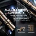 OLIGHT Odin Mini 1250 Lumens Ultra Compact Rechargeable Mlok-Mount Weaponlight, Removable Slide Rail Mount and Remote Switch, 240 Meters Beam Distance, Mlok Included