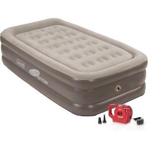 Coleman SupportRest Double-High 18" Twin Air Mattress | Indoor and Outdoor Raised Airbed with 120V Rechargeable Air Pump | Blow Up Air Mattress for Camping