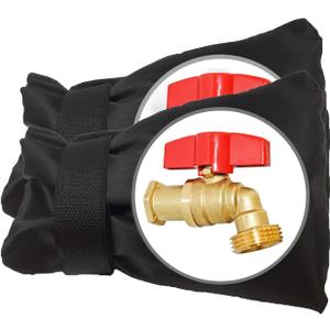 Outdoor Faucet Covers for Winter Freeze Protection, Upgraded Thicken 8.5" H x 6.1" W Outside Garden Faucet Socks for Winter Waterproof Reusable Hose Bibs Insulated Spigot Cover, 2 Pack Black