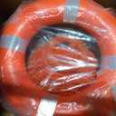 Calvana 20" Foam Life Preserver Ring with 98.4ft Floating Lifesaving Rope, Throwable Flotation Device, Pool Safety Float, for Buoy and Swimming Decoration, Boat Safety Equipment, 1pack