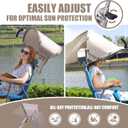 Universal Wind-Resistant Chair Umbrella Canopy, Foldable Portable UPF 50+ Sun Shade Attachment with Adjustable Clamp, Fits Most Beach, Camping, Lawn, Sports, Tanning, Zero Gravity Chairs & Wheelchairs
