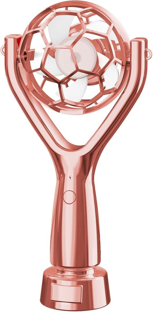 Portable Rechargeable Fan, Mini Handheld Turbo Face Fan with Instant Stop Function, 3 Speeds, Outdoor Travel Cooling Gift for Women & Men, Rose Gold