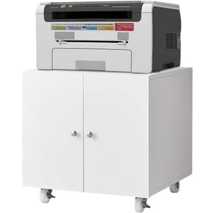 Metal Printer Stand with Storage, Mobile Printer Table with Wheels, Heavy Duty Printer Cabinet with Storage Shelf, Large Printer Stand for Under Desk Home Office
