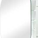 20x30 Inch Oval Frameless Mirror Cabinet,Bathroom Medicine Cabinet with Frameless Mirror, Wall Mounted Cabinet for Bathroom Toilet Kitchen,Recess or Surface Mount Installation