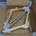 HOUSE DAY Wooden Hangers 10 Pack, Solid Wood Hanger with Non Slip Pant Bar, Heavy Duty Wooden Coat Hanger for Closet, Smooth Finish Wood Clothes Hangers for Shirts, Suits, Jackets, Dress, Natural