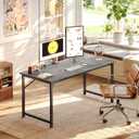 PRAISUN 47 Inch Computer Desk, Home Office Desk with Spacious Desktop, Modern Gaming Desk, Writing Study Table for Bedroom, Small Spaces, Work from Home Desk with Metal Frame, Grey
