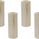 Tsnamay 4Pcs Cylinder Wood Bed Risers Furniture Risers Wooden Solid Original Color for DIY Painting Sofa Couch Chair Table Increase Legs Inner Dia.1.77",Increase Height 5.9 Inches