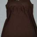 CHICME Womens U Neck Shapewear Built-in Bra Tank High Strechy Sleeveless Slim Fit Tops Camisole Workout Tops (Large, Coffee)