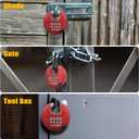 DELSWIN Outdoor Combination Padlock - 4 Digit Heavy Duty Disc Lock with Hardened Shackle,Combo Padlock for Gate,Storage Unit,Fence(25/64" Shackle, Red)