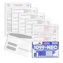 1099 NEC Forms 2025 for 25 Recipients 4 Part Laser Tax Forms Kit, 3 1096 Forms, 25 Security Self Seal Envelopes, Compatible with QuickBooks and Accounting Software, 2025 1099 NEC