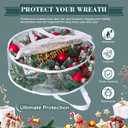 4Pcs Christmas Wreath Storage Container, Clear PVC Bag for 24-Inch Wreaths, Waterproof Dustproof for Garland & Christmas Decorations (White)