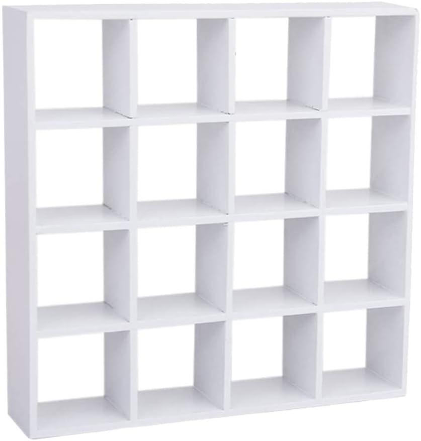 1:12 Scale Dollhouse Miniature White Wooden 16 Grid Storage Rack Shelf Exquisite Doll House Furniture Decor Organizer for Mini Figurines Cosmetics Sundries DIY Scene Layout