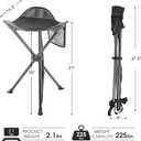 Portal Tall Folding Tripod Stool for Outdoor Camping Walking Hunting Hiking Fishing Travel, Support 225 lbs