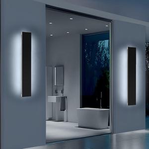 Mikeru Upgraded 2 Pack 23.6" Modern Outdoor Wall Sconce, 4.3" Wide IP65 Waterproof Exterior Light Fixtures Cover US Junction Box, 3000K/4500K/6000K 3-Color Temp LED Porch Lights for Garage, Patio