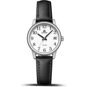 LN LENQIN Ladies Watches Analog Quartz Watch for Women Waterproof Women's Wrist Watches Easy Reader Womens Watch with Leather Strap (Black Silver White)