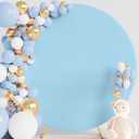 Wokceer 7.2FT Round Backdrop Cover Round Arch Covers with Buckles Polyster Dusty Blue Circle Balloon Arch Cover for Wedding Birthday Party Ceremony Decor