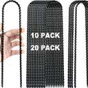 12 Inch Trampoline Wind Stakes Heavy Duty U Shaped Stakes for Ground, Trampoline Tie Down Anchor Kit for Swing Set, Camping Tents and Soccer Goal, Black Rebar Anchors (20)