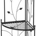 Glitzhome 3-Tier Planter Shelf, Organizer Rack Flower Pot Plant Stand Indoor Outdoor Metal Planter for Garden and Home, Matte Black