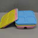 4 Pcs Snack Box Containers Set, Reusable 4 Compartment Lunchable Container with 2Pcs Sauce Containers, Stackable BPA-Free Bento Box for School, Work, Travel (4 Color)