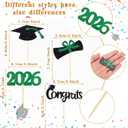 Chinco 100 Pack 2026 Graduation Cupcake Toppers Glitter Grad Cap Food Appetizer Picks Cake Caps Party Decorations Diploma Cupcake Picks for Cake Class of 2026 Graduation Party(Black and Green)