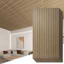 Art3d 12-Pack Slat Design 3D Wall Panels for Interior Wall Decor, 2x4 FT PVC Decorative Drop Ceiling Tiles - Walnut, 24 x 48in.