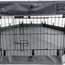Puppy Playpen with Top Cover & Bottom Pad, 8 Panels 24" H, Gray
