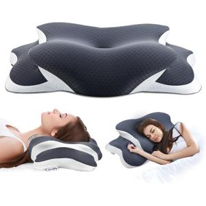 Cervical Pillow for Side Sleepers,Memory Foam Pillows for Neck and Shoulder Pain,Deep Sleep Pillows for Back Pain Sleeper, Dreamers Relief,Slumber,Stomach,Snoring Pillow (Almohadas Ortopdicas) (24.6"Lx14.6"Wx5.6"H, Gray)