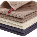 Homaxy 100% Cotton Waffle Weave Kitchen Dish Cloths 6-Pack, Mixed Color | 12 x 12 Inches, Ultra Soft Absorbent Dish Towels, Quick Drying Dish Rags with Hanging Loop