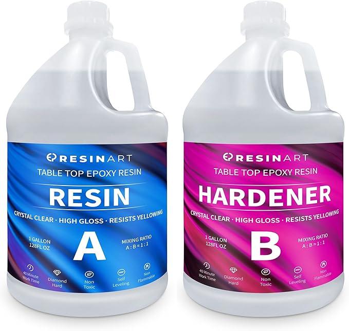 HeyClear 2 Gallon Epoxy Resin Kit with Pumps, Crystal Clear and Hard Upgraded 2 Part Resin and Hardener for Casting Coating, Countertop, Table top, Art DIY Handcraft Jewelry