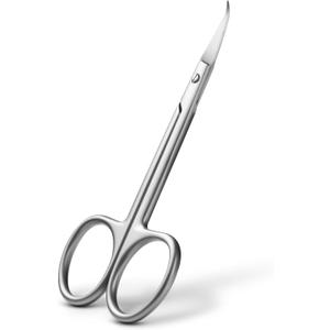 BEZOX Precision Curved Tip Cuticle Scissors - Russian Style Sharp Nail Dead Skin and Hangnail Scissor, Professional Cuticle Trimmer with Sharp, Thin Blade - Ideal for Right & Left-Handed Use