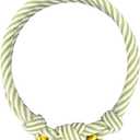 Cute 5mm Thin Cotton Cat Dog Collar  Slip-On Collar for Dogs & Cats with O-Ring, Adjustable No Buckle for Small to Large Breeds, Handmade in California (Green, S/M (6-13"))