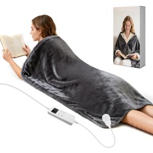 Extra Large Heating Pad for Back Pain Period Cramps Relief, King Size 59x27 Full Body Wrap Around Electric Heat Pad, Plug in Wearable 2 in 1 XXL Heat Cloak, Gift for Women Men Elders Home Office Use, Dark Gray