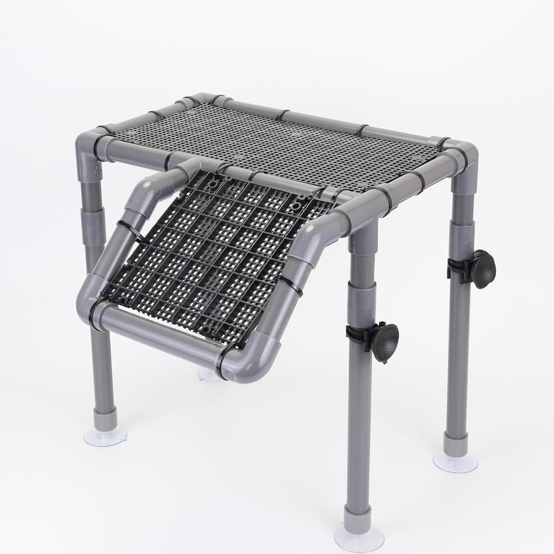 Extra Large Turtle Basking Platform, Aquatic Turtle Tank Accessories with Non-Slip Ramp, PVC Standing Dock for 75-120 Gallon Tanks