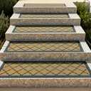 Stair Runners for Wooden Steps, Non Slip Stair Carpet Treads, 6 Pcs 30" x 8.5" Stair Mats Rug Heat Insulation Rubber Backing, Staircase Step Treads for Elders, Dogs & Kids, Coco Lattice.