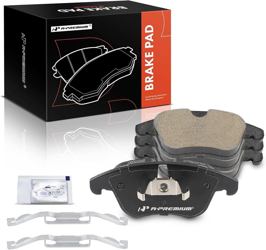 A-Premium Front Ceramic Disc Brake Pads Set Compatible with Volvo S60 2011-2018, XC70 2008-2016, S80 2007-2016, V60 2015-2018, S40 2012, V70 2009-2010 & Land Rover LR2, Range Rover Evoque, 4 Pcs