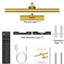 Picture Lights for Wall Rechargeable, 5200mAh Battery Operated Poster Light with Remote & Timer, 13" Dimmable Art Light, 3 Color Temperatures for Artworks, Paintings, Gallery, Canvas (1 Pack)