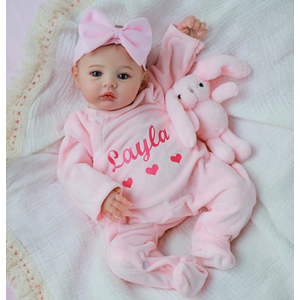 WOOROY Lifelike Reborn Baby Dolls - 18 Inch Real Baby Doll Girl Vinyl Body Realistic Newborn Real Life Baby Dolls with Open Eyes, Handmade Poseable, Gift with Doll Accessories for Kids 3+