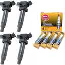Ignition Coil Pack UF247 & NGK G-Power Platinum Spark Plug Replacement For Toyota Corolla Matrix Celica Chevrolet Chevy Prizm MR2 Spyder Pontiac Vibe 1.8 L4 2000-2008 Set of 4