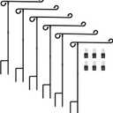Garden Flag Stand Holder 6 Pack Garden Flag Pole for 13.5" Width 12 x 18 Inches Flags with Anti-Wind Clip for Outdoor Garden Yard Lawn